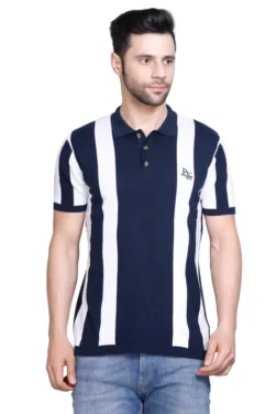 Men’s 100% Cotton Polo Striped Tees: Office & Casual