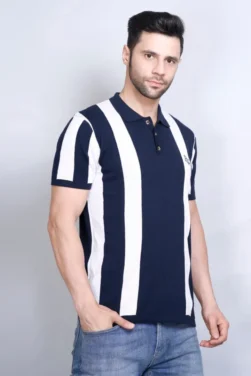 Men’s 100% Cotton Polo Striped Tees: Office & Casual