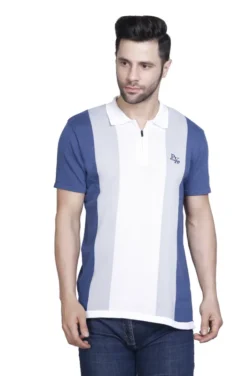 Men’s  Allnit 100% Cotton Polo Striped Tees: Office & Casual