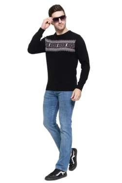 Pulakin Men’s 100% Acrylic Round Neck Sweater – Soft & Lightweight