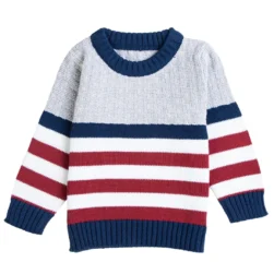 Pulakin Youth Boys’ Cotton Striper Round Neck Sweater