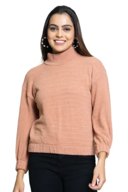 Pulakin Women’s Casual High Neck Fleece Sweatshirt