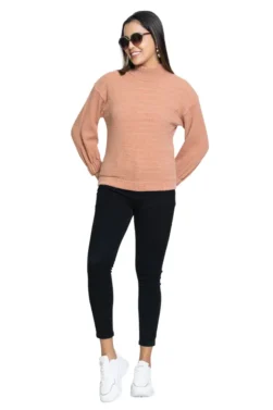 Pulakin Women’s Casual High Neck Fleece Sweatshirt