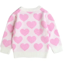 Pulakin Kids’ Round Neck Solid Pattern Sweater for Girls